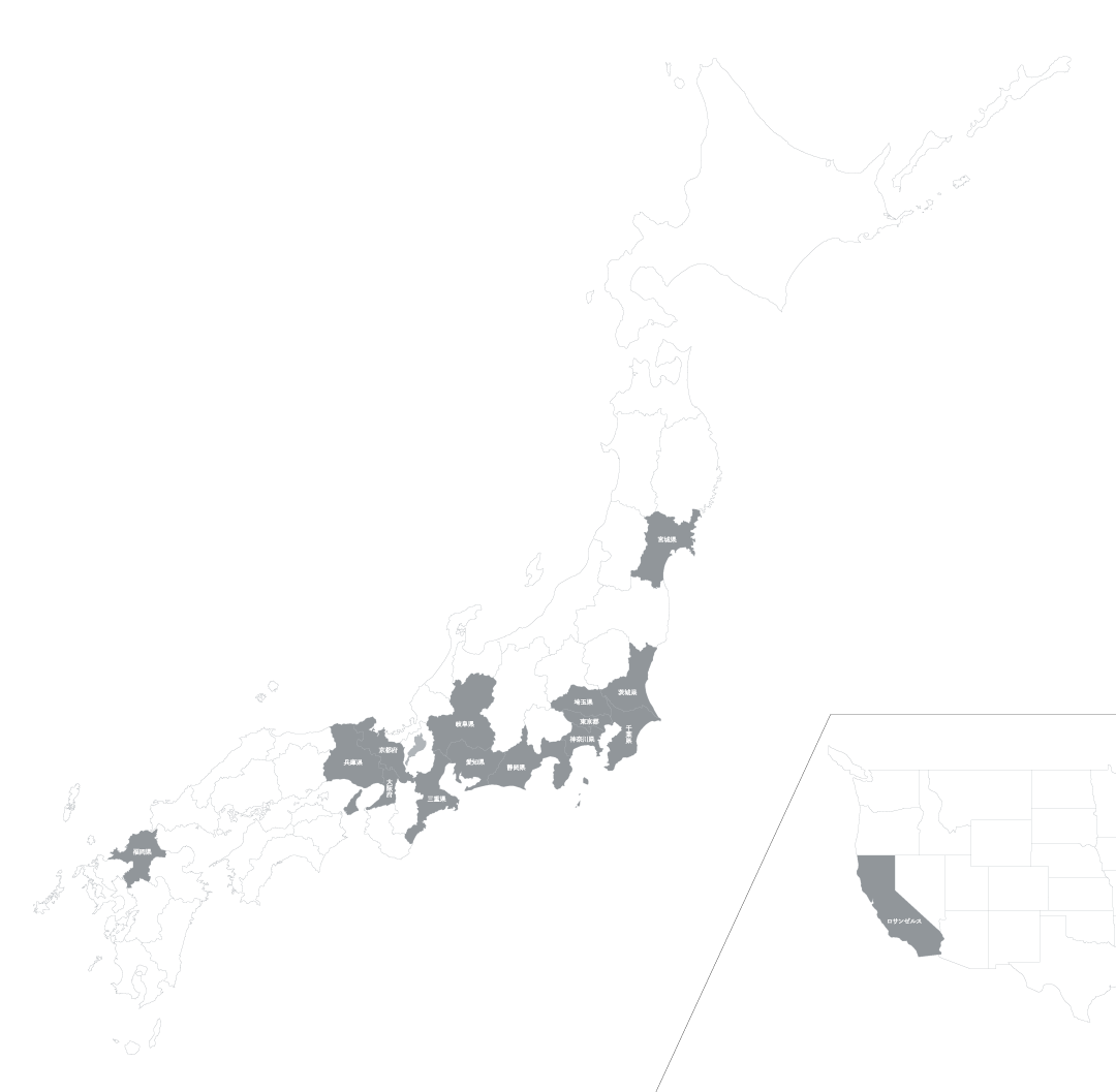 AVANTIAの国内販売エリアを示した日本地図